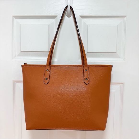 Coach City Tote in Deep Caramel Crossgrain Leather NWOT - Picture 5 of 11